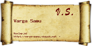 Varga Samu névjegykártya
